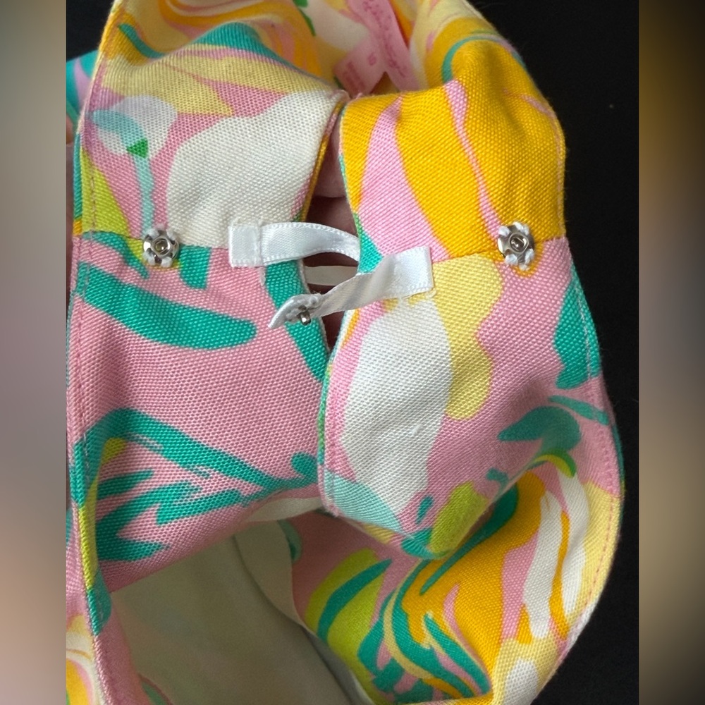 Lilly Pulitzer Sleeveless Fit & Flare Dress Size 10 Floral Pink Yellow Green - Picture 14 of 16